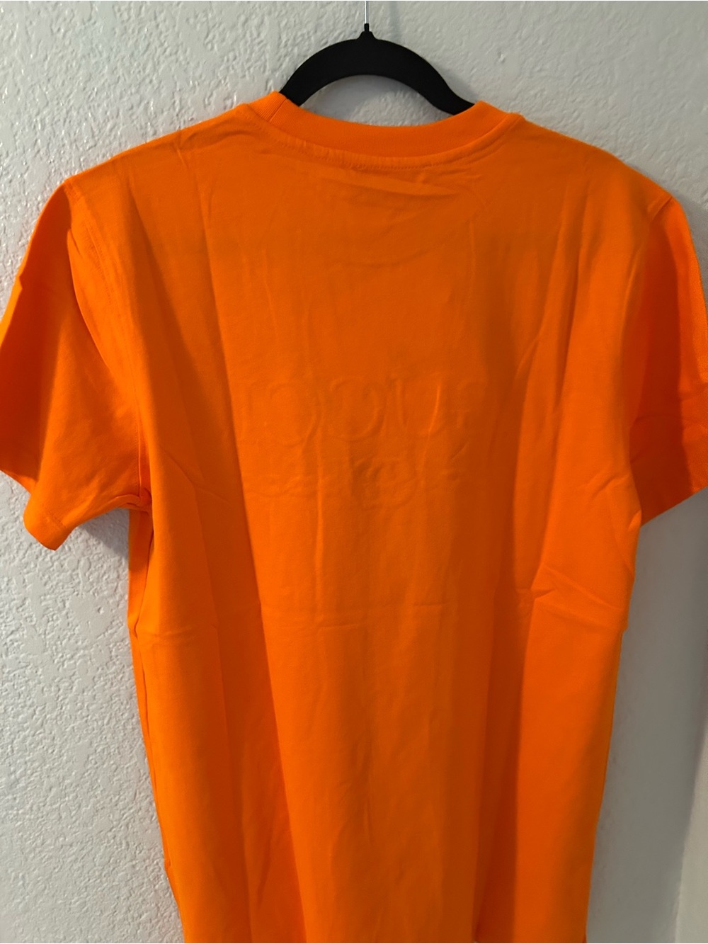 Gucci Bright Orange Short Sleeve Embossed Logo Tee